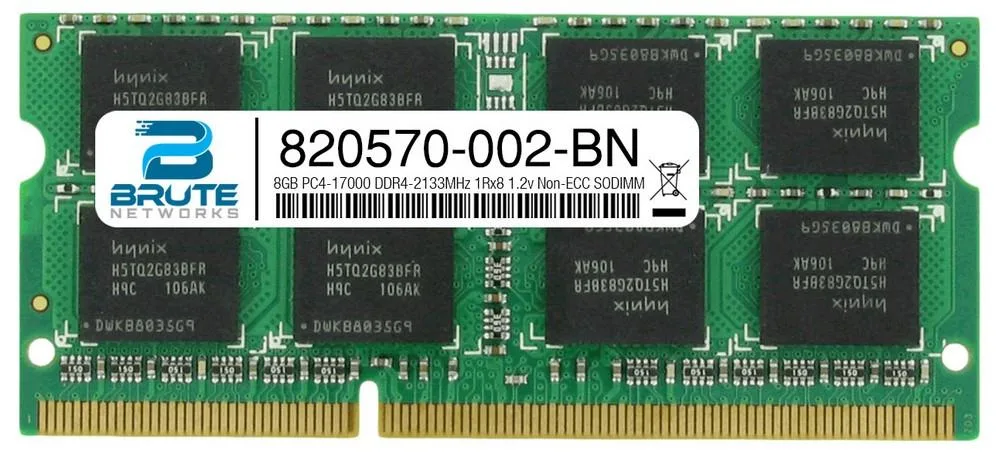 Brute Networks Brute Networks 8GB DDR4 2133 CL15 1.2V ECC SODIMM 288-Pin — product photo