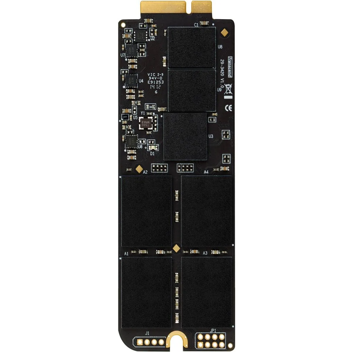 Transcend Jet Drive 725 480GB internal SSD, bare circuit board with gold connectors