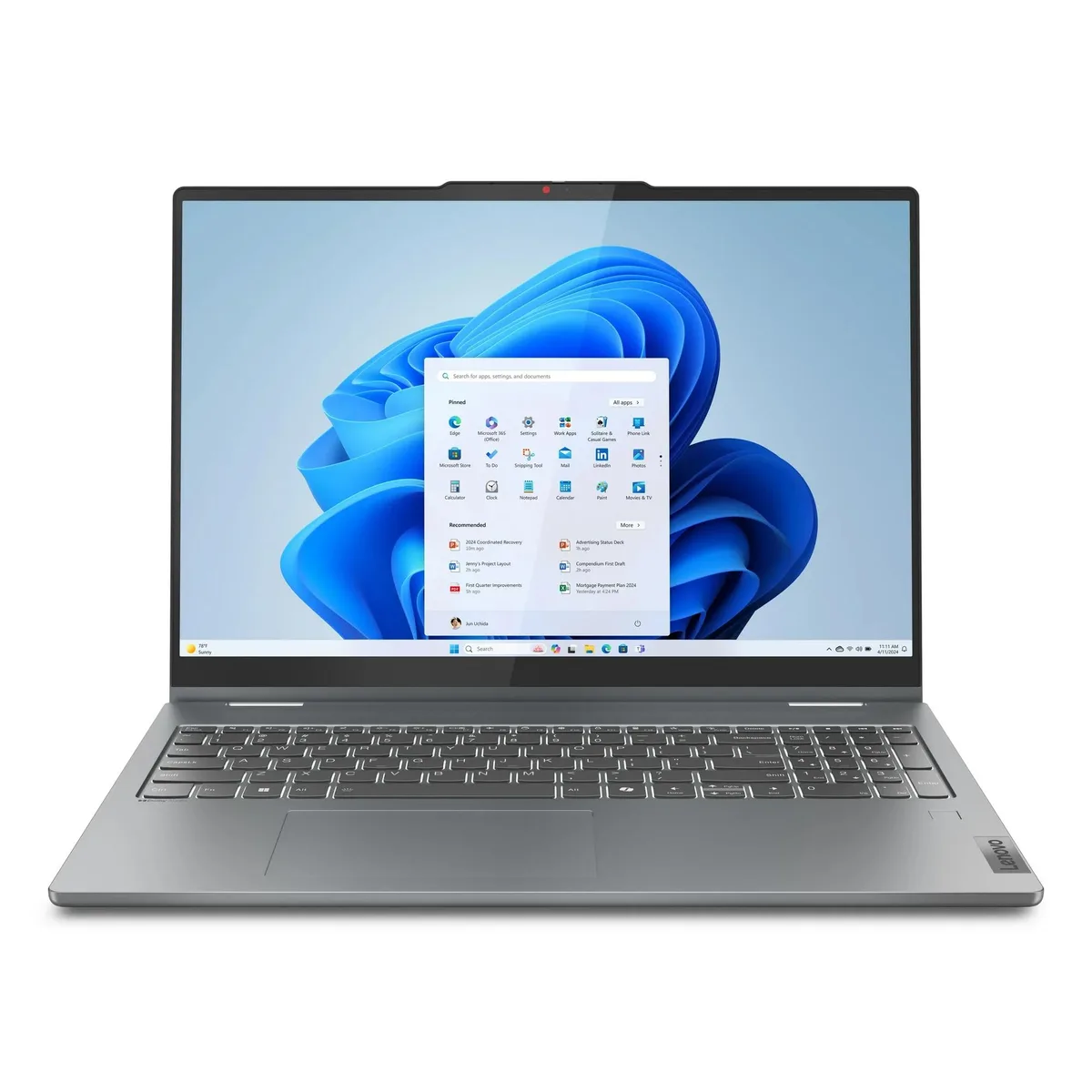 Lunar Gray 2-in-1 laptop with 360-degree hinge and 16-inch touchscreen