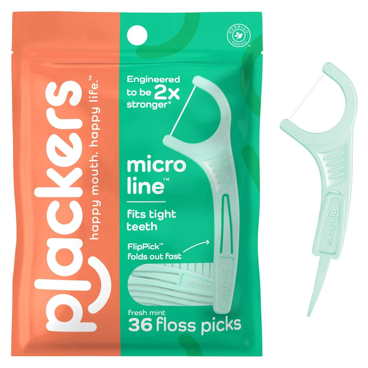  Plackers 30185418_SML Floss Picks Tuffloss Mint 36 Count — product photo
