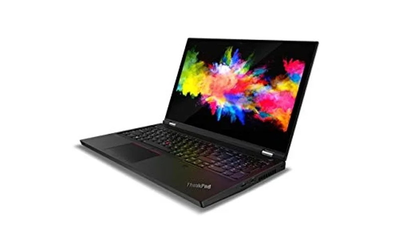 Black ThinkPad P15 Gen 1 mobile workstation closed lid 15.6 inch display visible