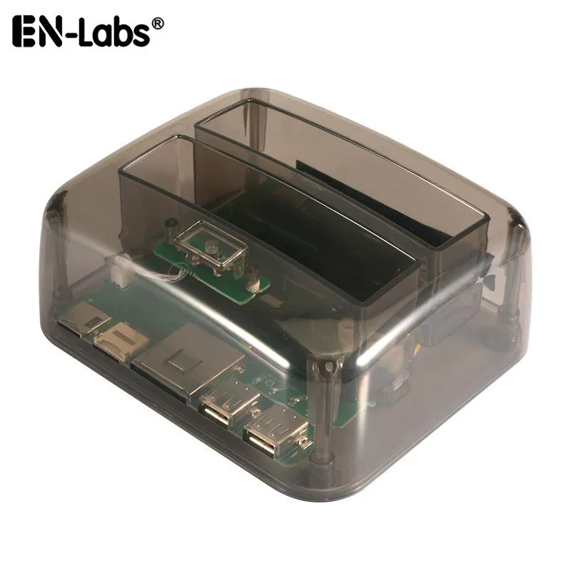 EN-Labs EN-Labs USB 3.0 Dual-Bay SATA IDE Dock with Card Reader &amp; USB 2.0 Hub — Transparent Black — صورة المنتج