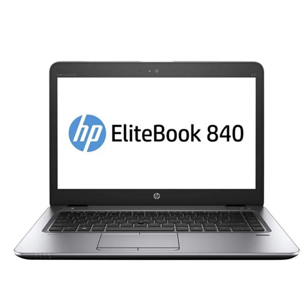 Silver HP EliteBook 840 G4 14 inch laptop closed lid webcam visible