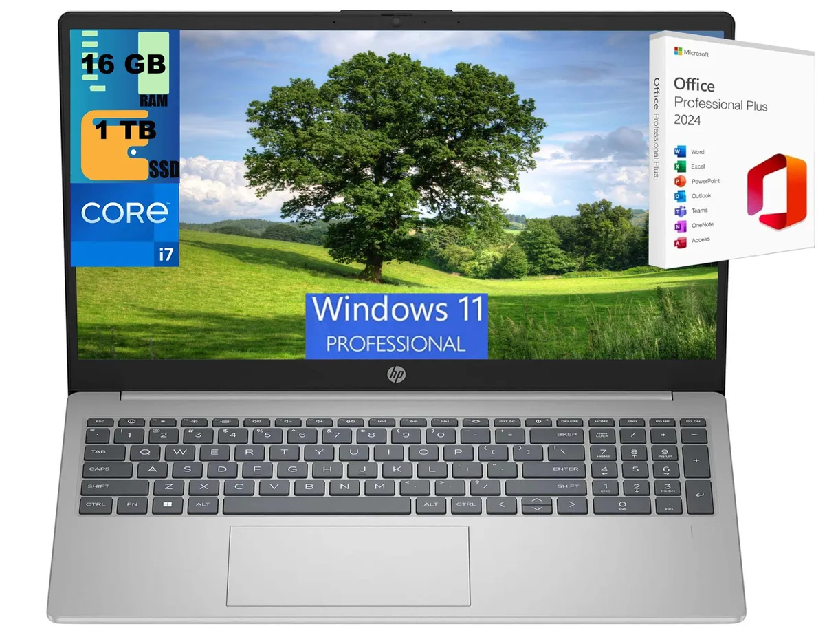 HP HP 15 laptop i7-1355U 10-core 16GB 1TB SSD Silver — photo du produit