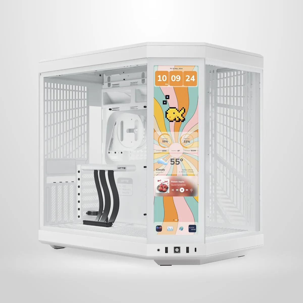 HYTE HYTE CS-HYTE-Y70TTI-WW Dual Chamber ATX Mid-Tower PC Case Snow White — product photo
