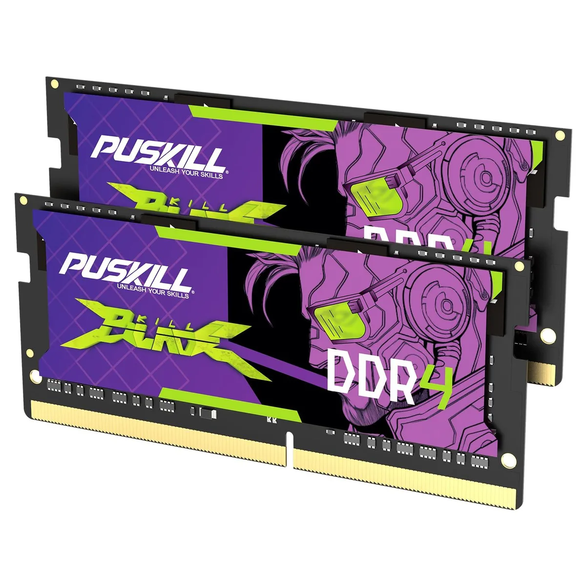 Two green laptop memory sticks side by side