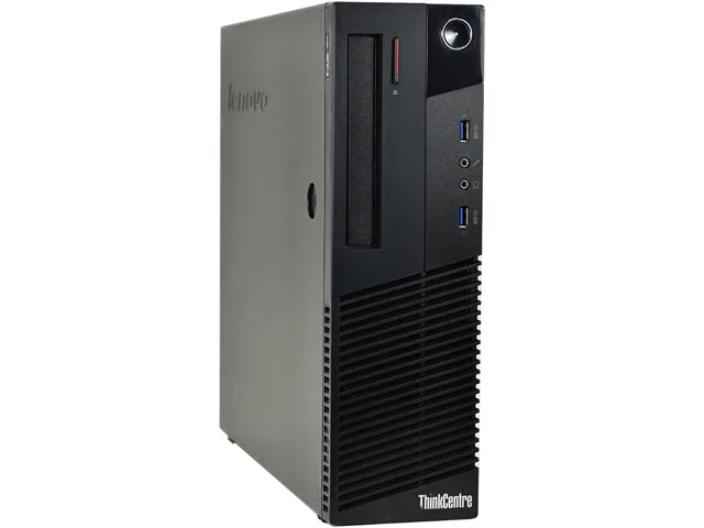 Small black desktop tower with DVD drive slot