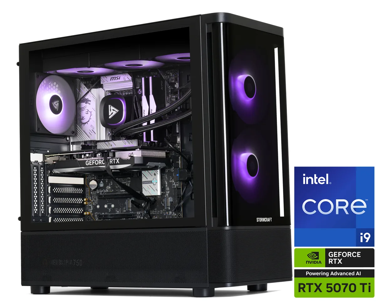 STORMCRAFT STORMCRAFT SP149KFCC-57TN1 gaming PC i9-14900KF RTX 5070 Ti 32GB DDR5 2TB NVMe — product photo