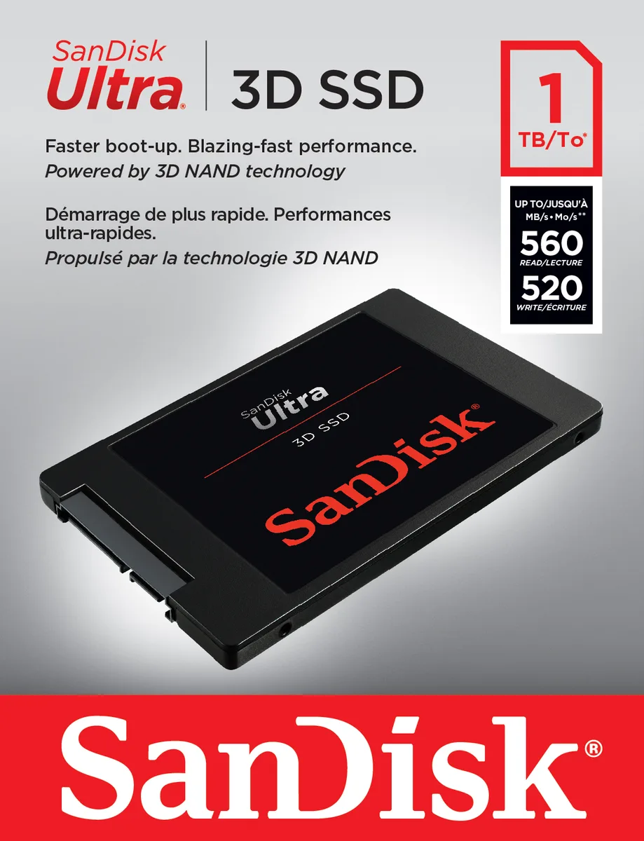 SanDisk SanDisk Ultra 3D SDSSDH3-1T00-G26 2.5" 1TB SATA internal SSD — product photo