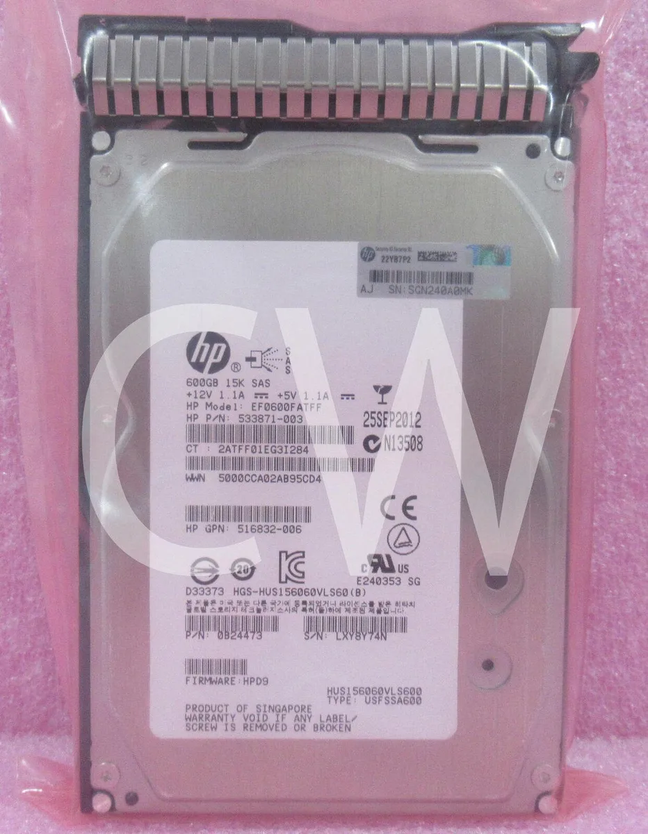 3.5 inch SAS hard drive with Smart Carrier tray