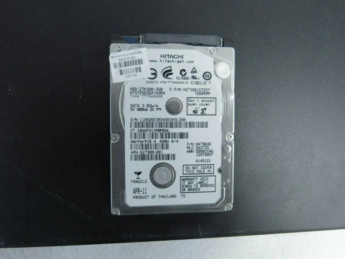 Hitachi, Ltd. Hitachi, Ltd. HTS723232A7A364 320GB 7200 RPM 2.5 in SATA internal hard drive FF5 — foto produk