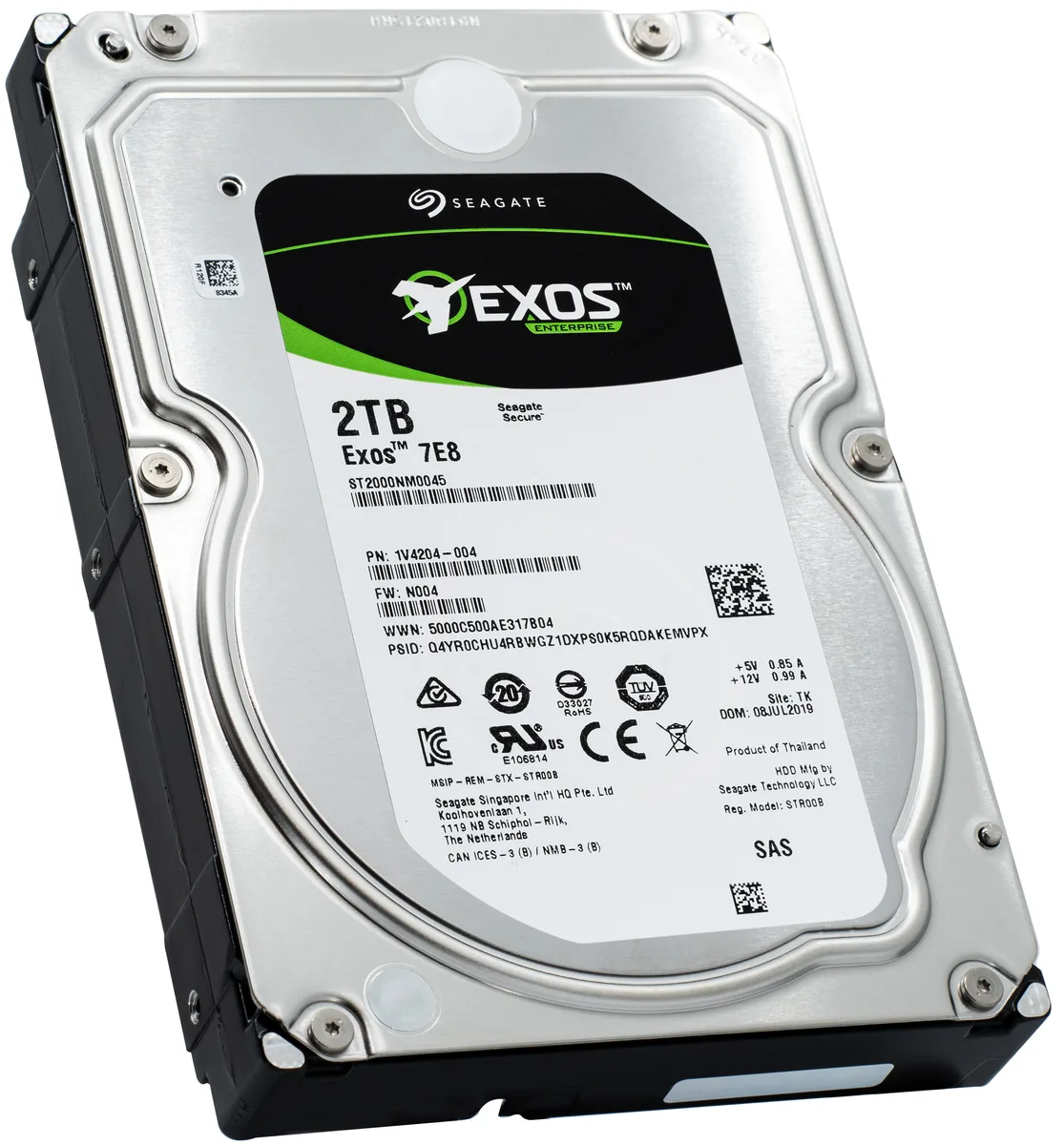 Seagate Seagate Exos 7E8 ST2000NM0045 2TB 7.2K SAS 12Gb/s 3.5" internal hard drive — photo du produit