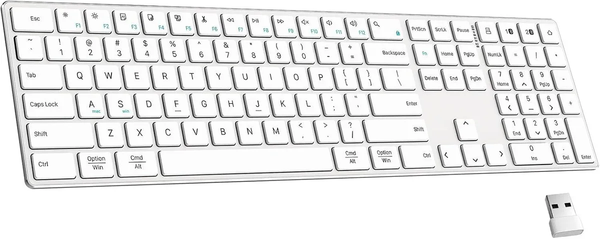 TUKO TUKO Full-Size Gaming Keyboard Low Profile Silent 2.4G Bluetooth Rechargeable 420mAh — produktbild