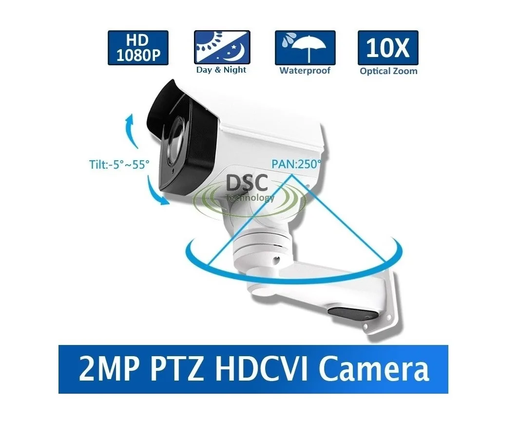 DiySecurityCameraWorld DiySecurityCameraWorld CVI-SCB415CI-V10 2MP 10X PTZ Bullet 5.1-51mm IP66 12V — termékfotó