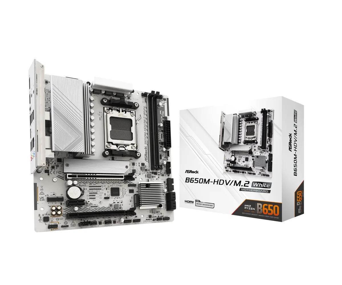 ASRock ASRock B650M-HDV/M.2 White AMD motherboard — product photo