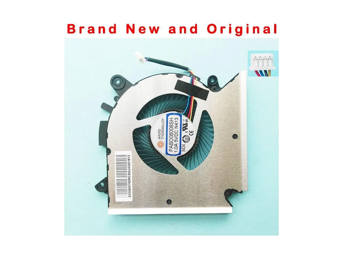 Small black laptop CPU cooling fan with four-pin connector