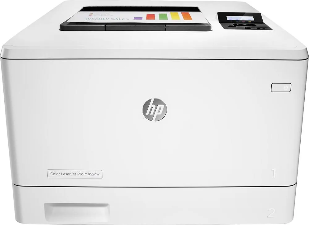 HP HP Color LaserJet Pro M452DW laser printer with toner bundle — 商品照片