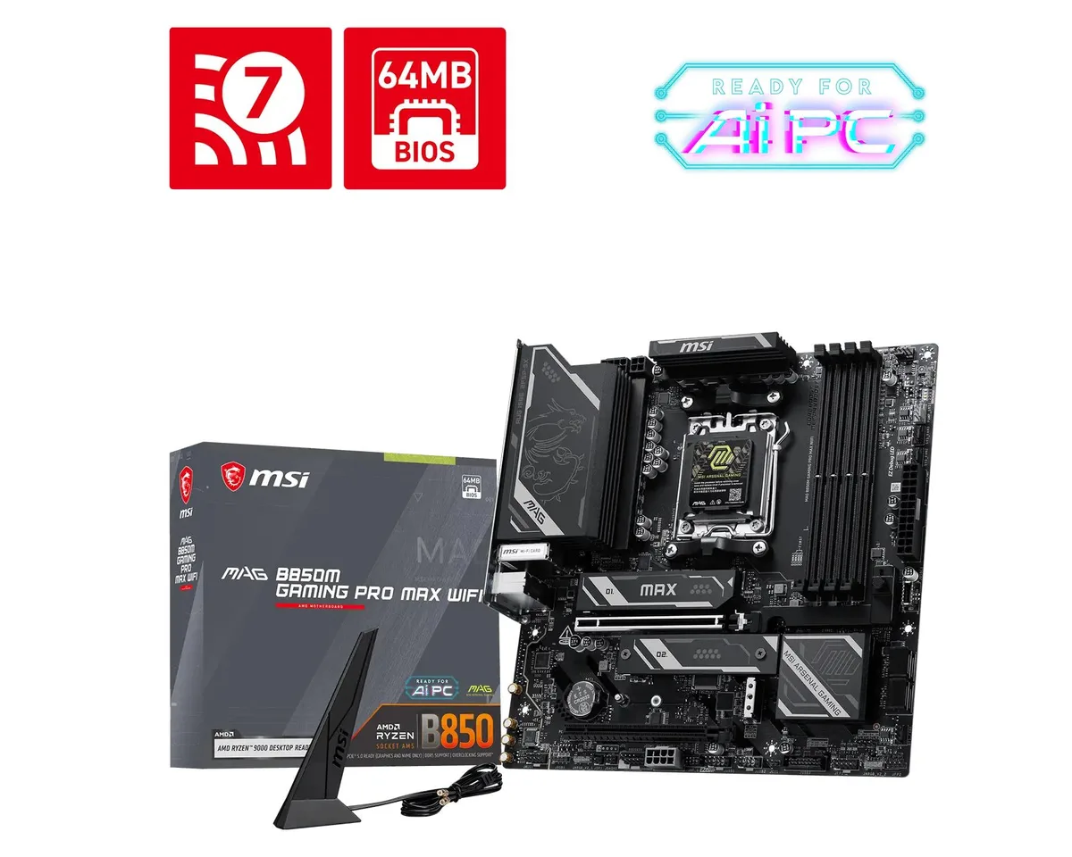 MSI MSI MAG B850M GAMING PRO MAX WIFI AMD motherboard — product photo