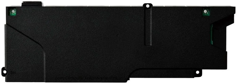 Rectangular black metal power supply unit with 4-pin connector visible