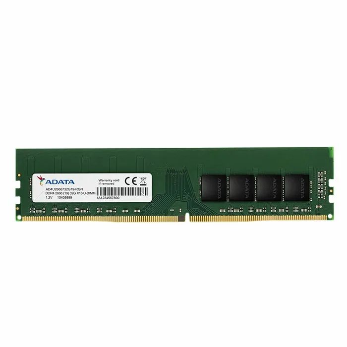 Green 288-pin DDR4 DIMM module 1.23 inches tall