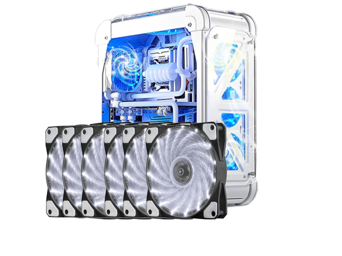 sakose sakose 12025-LED 120mm case fan 15 LED 1100 RPM 18 dBA 6 pack — foto produk