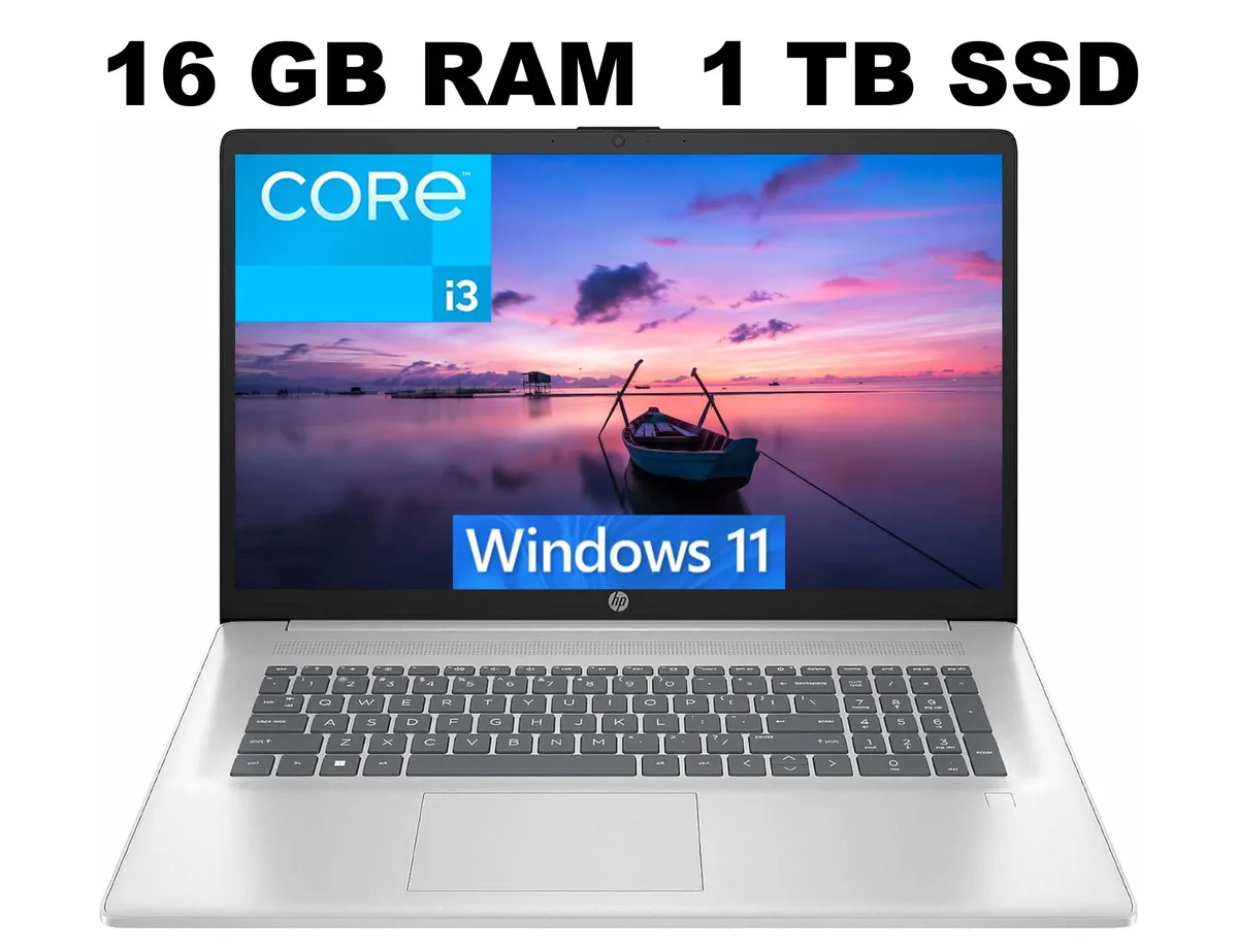 HP HP 17 laptop i3-N305 16GB 1TB SSD 17.3" FHD Silver DDR4 — product photo