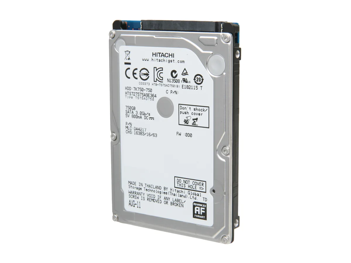 HGST HGST 0J12283 Travelstar 7K750 750GB 7200 RPM 16MB Cache SATA 3.0Gb/s 2.5" laptop hard drive — foto produk