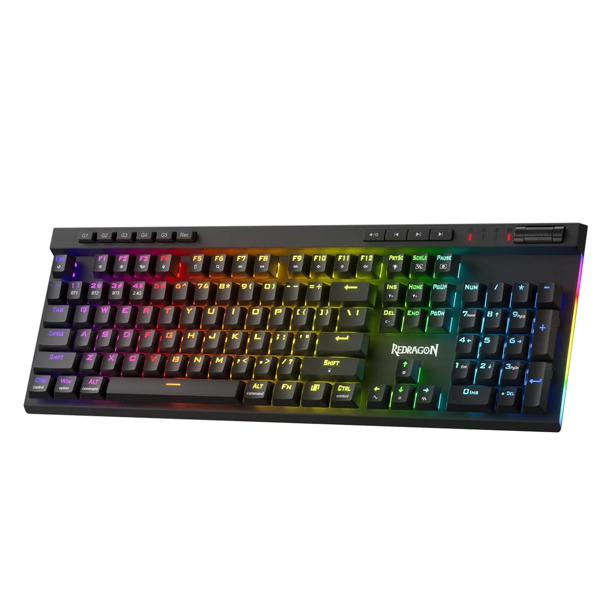 Redragon K580 PRO Wireless RGB Gaming Keyboard, Macro G Keys & Media Wheel — Produktfoto