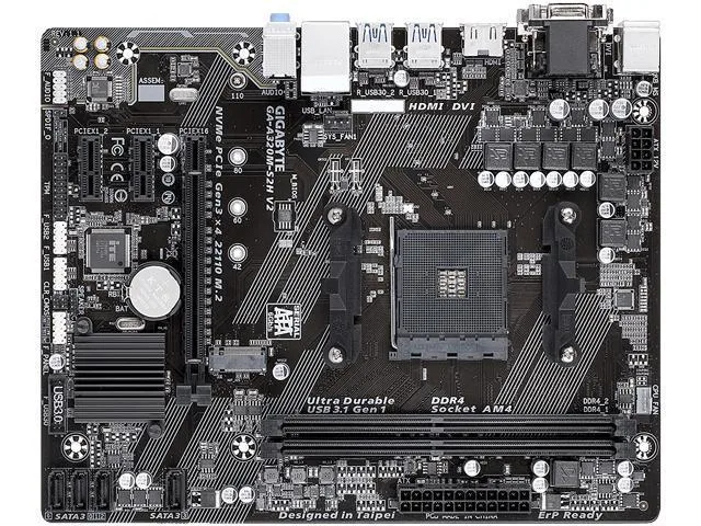 GIGABYTE GIGABYTE GA-A320M-S2H V2 AMD B350 AM4 AMD motherboard — product photo