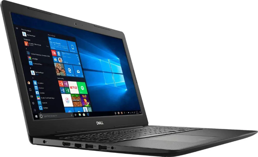 Black Dell Inspiron 3583 laptop, 15.6 inch HD touch screen, closed lid