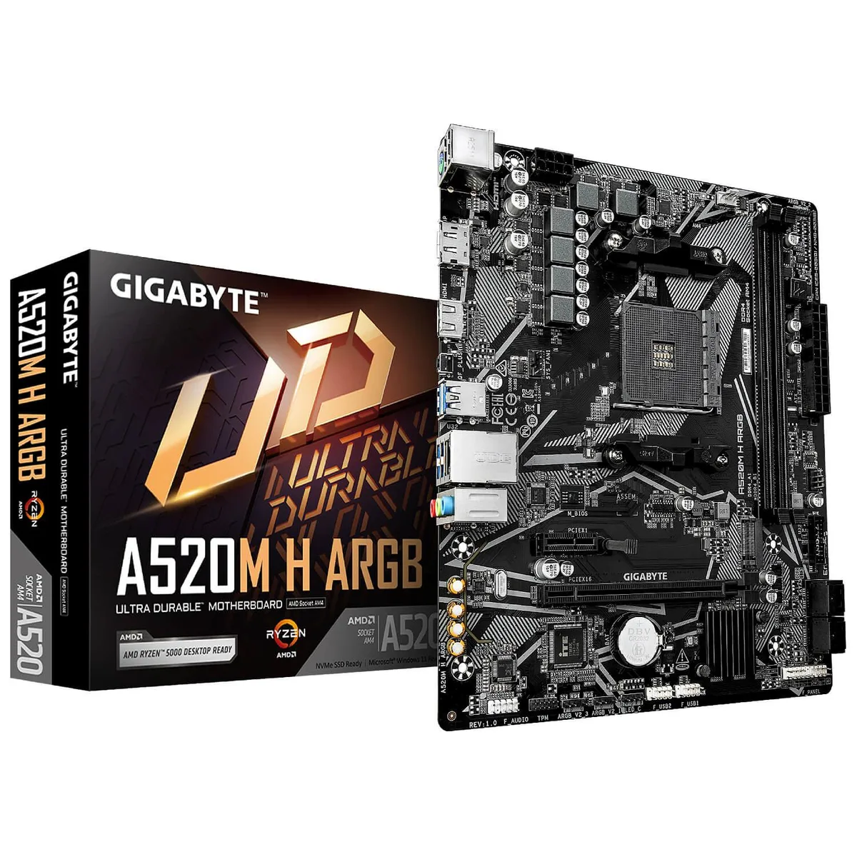 GIGABYTE GIGABYTE A520M H ARGB AMD motherboard — photo du produit