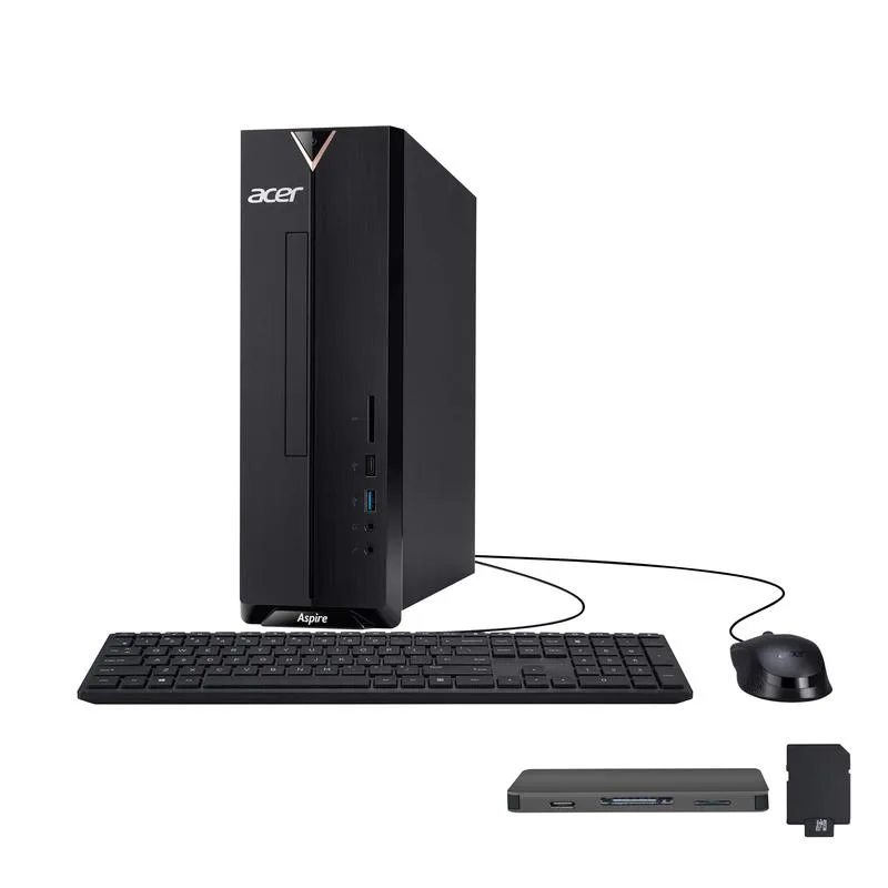 Acer Aspire XC-840 tower desktop in Business Black with USB keyboard and mouse