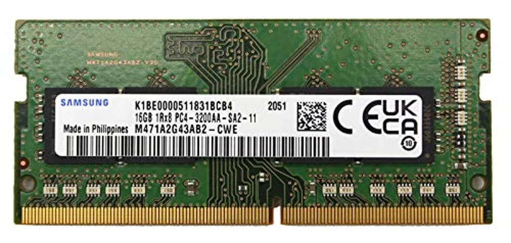 SAMSUNG SAMSUNG 16GB DDR4 3200 SODIMM 1Rx8 CL22 1.2V M471A2G43AB2-CWE — foto produk