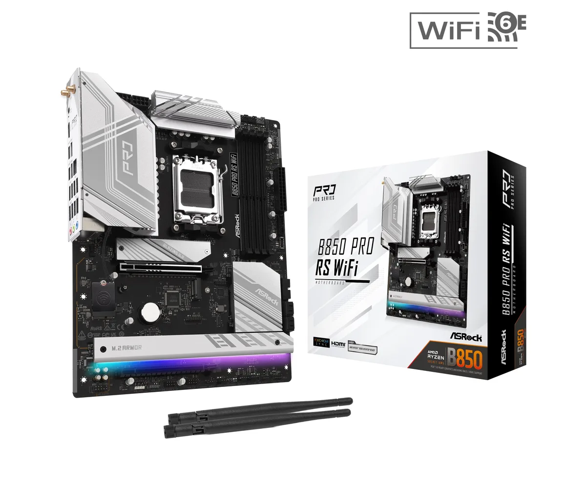 ASRock ASRock B850 Pro RS WiFi AMD motherboard — product photo