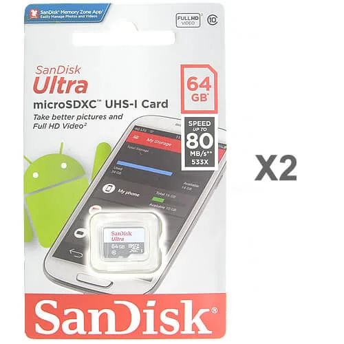 SanDisk SanDisk Ultra 64GB microSDXC Class 10 2-pack SDSQUNS-064G-GN3MN — תמונת המוצר