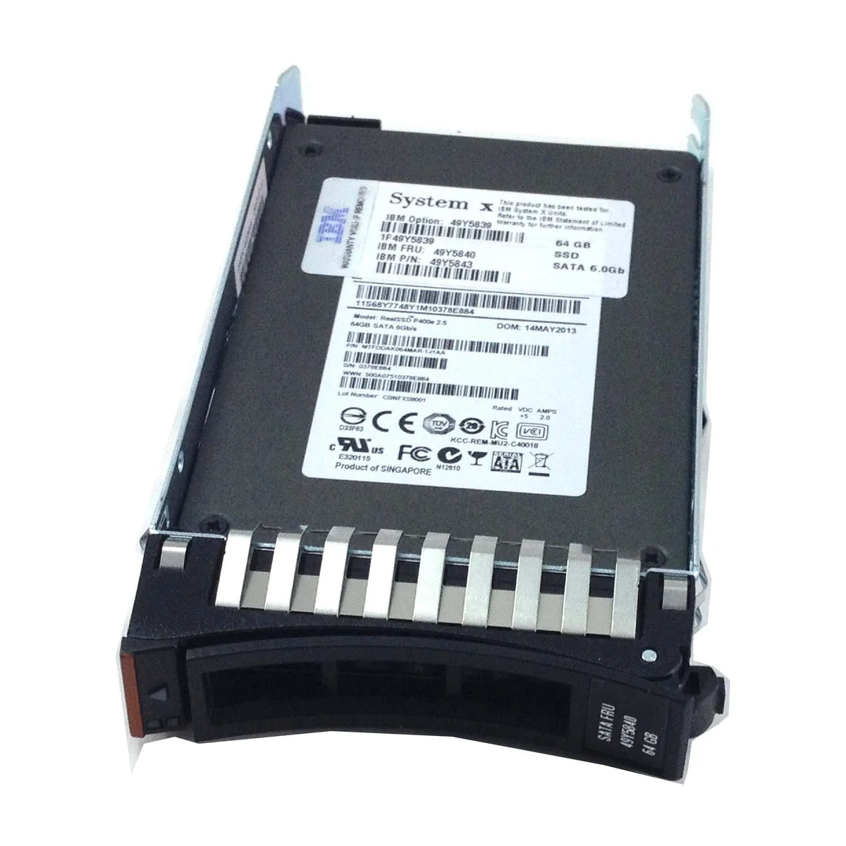 Refurbished 2.5 inch SATA SSD with 64GB capacity