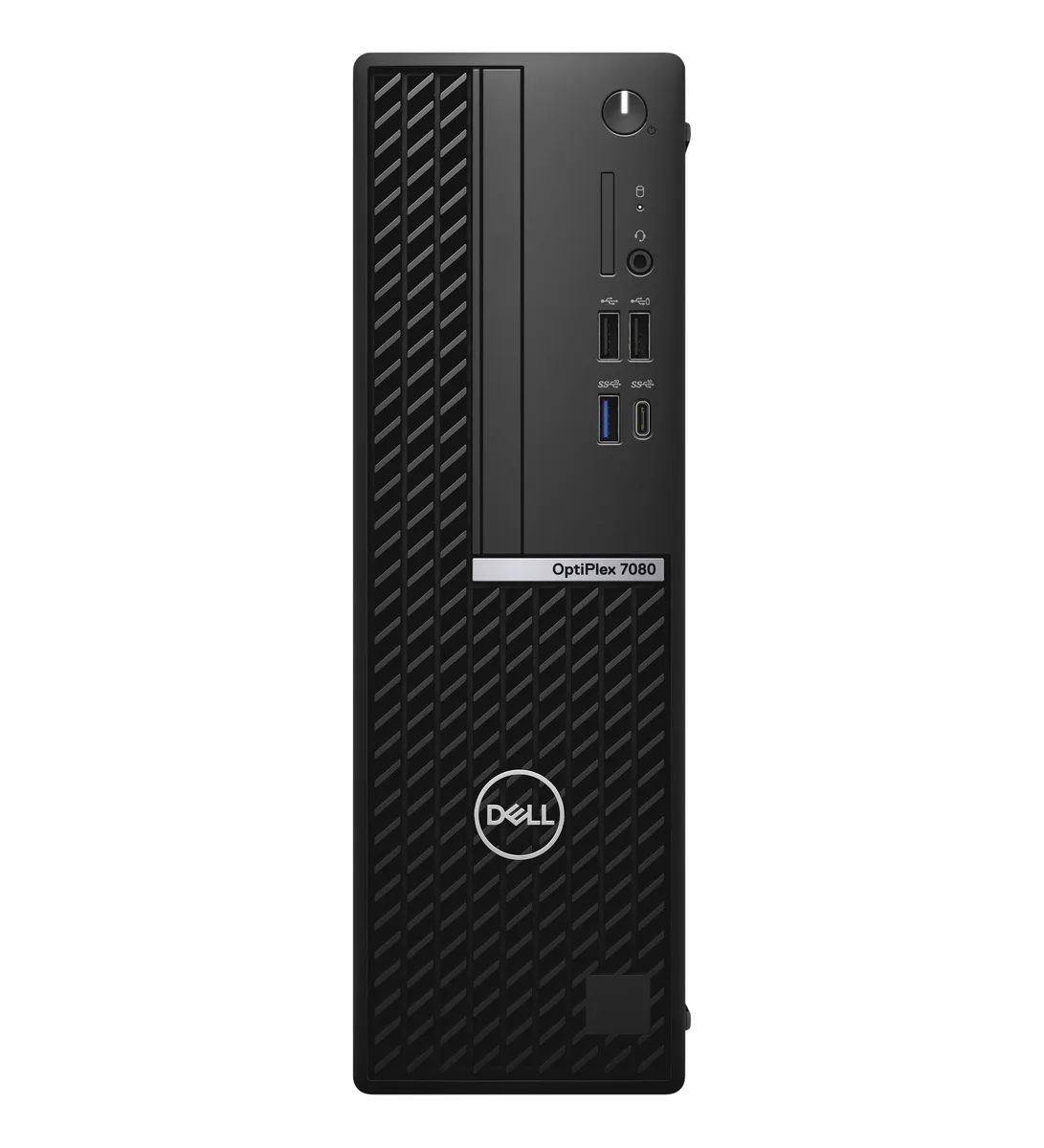 Small black desktop tower with USB keyboard and mouse