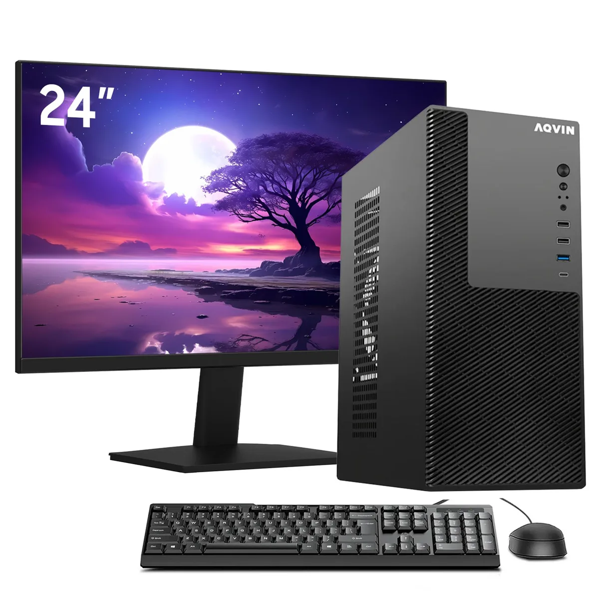 AQVIN AQVIN MTX60 Business Desktop Intel Core i5-8400 16GB DDR4 512GB 24" Monitor — preces foto