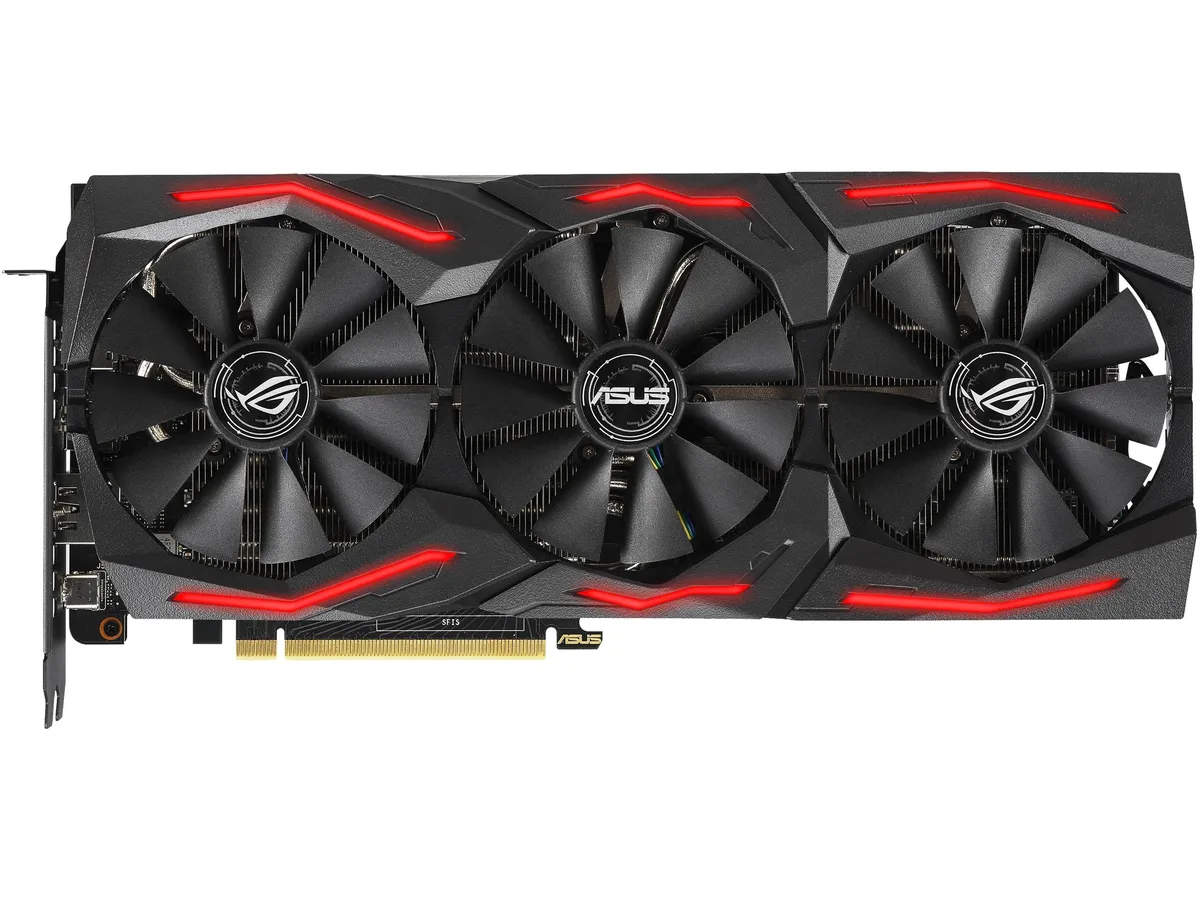 ASUS ROG STRIX GeForce RTX 2060 SUPER graphics card, three-fan cooler, metallic silver shroud, 2.5-slot design, backplate visible