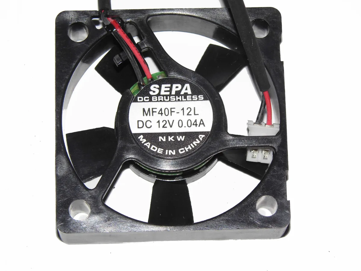 Black 40mm square cooling fan 10mm thick with two power wires