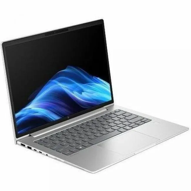 Silver aluminium 14 inch laptop closed lid