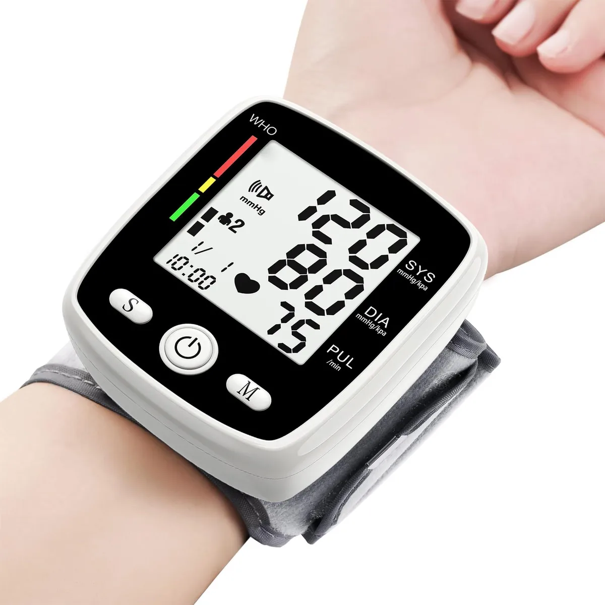 STMITE STMITE CK-W355 Wrist Blood Pressure Monitor 5.3-7.7 in 180 Memory USB Charging Black — produkto nuotrauka