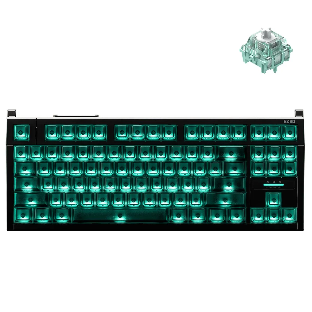 Tenkeyless aluminum keyboard with frosted translucent keycaps and RGB lighting