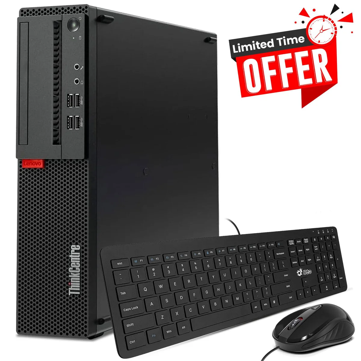 Black Lenovo ThinkCentre M700 small form factor desktop tower