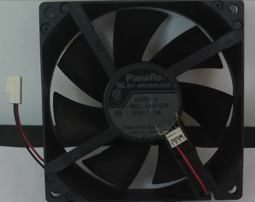 Black square CPU cooler fan 92mm 25mm thick 24V 2-pin