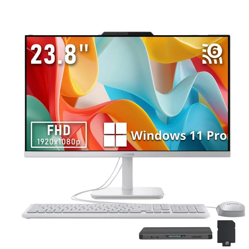 Lenovo Lenovo A100 23.8" FHD All-in-One PC Intel N100 32GB DDR5 1TB SSD + 1TB Docking Station Windows 11 Pro Grey — product photo