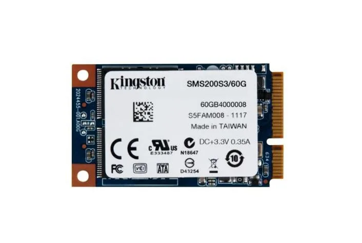 Kingston 60GB mSATA SSD bare circuit board with gold edge connector