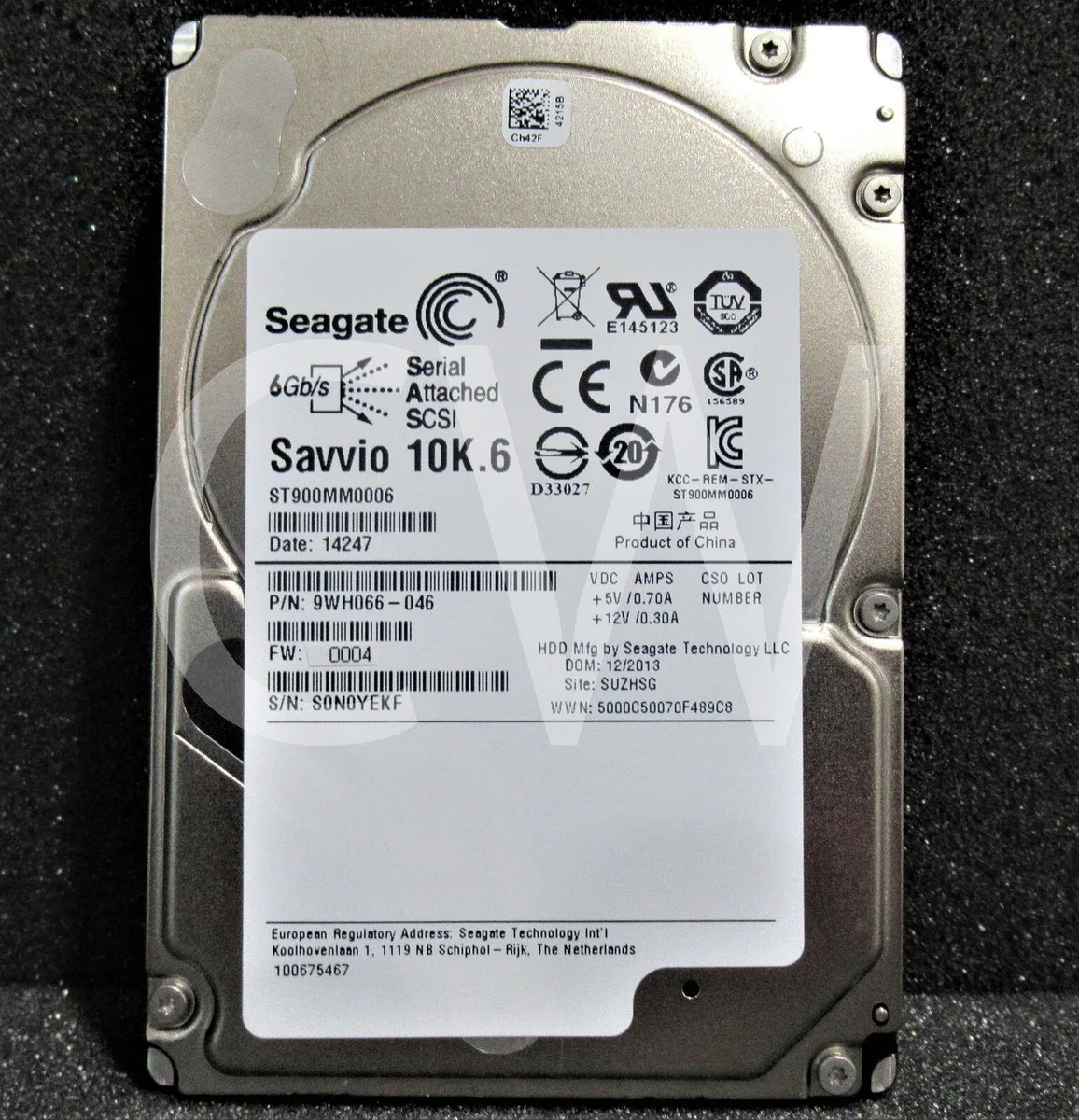 Silver 2.5 inch SAS hard drive with silver label