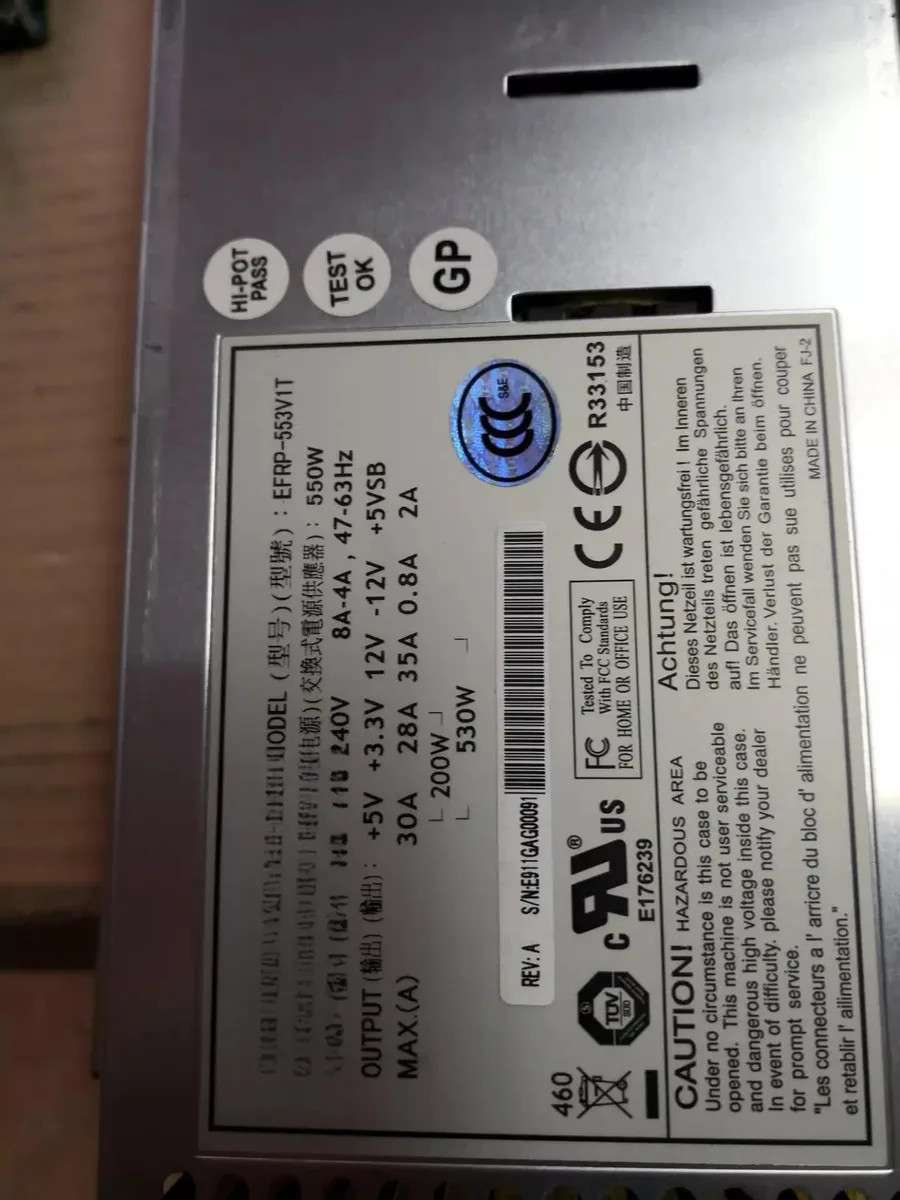 KHACHIMO KHACHIMO 550W Disk Array Power Supply for ETASIS EFRP-553V1T — foto del producto