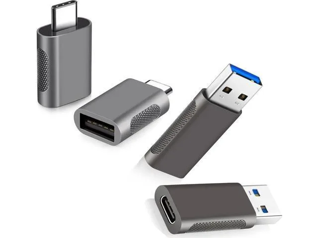 LORDWORLD LORDWORLD Pack of 4 USB C to USB Adapters 2*USB-C to USB-A &amp; 2*USB-A to USB-C Female Adapter — product photo